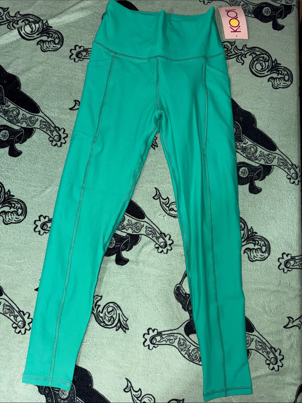 NWT High-Waist Teal Leggings SMALL